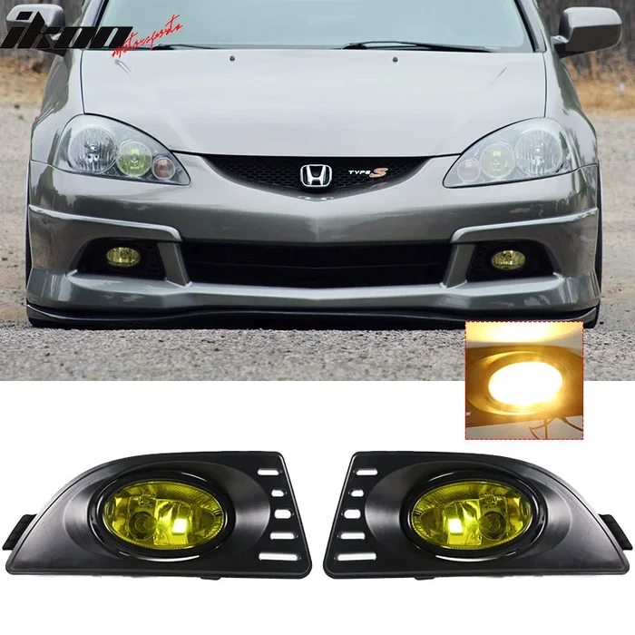 2005-2007 Acura RSX Yellow Lens 2PCS Front Bumper Fog Lights Lamp