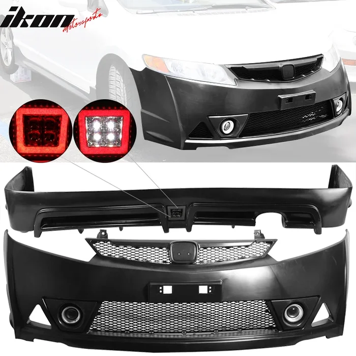 2006-2011 Honda Civic MUG RR Front Bumper Rear Lip With 3rd Light