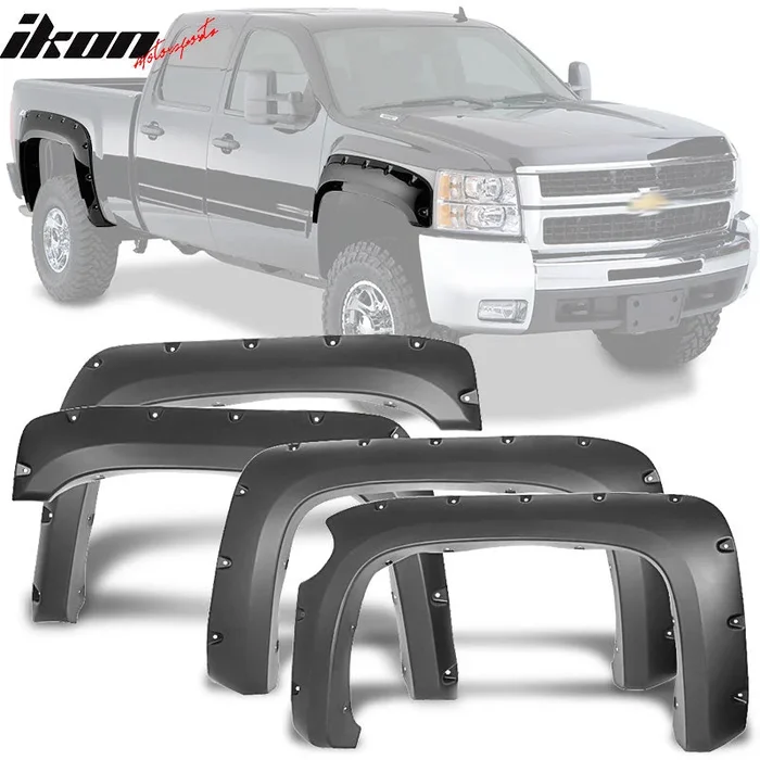 2007-2013 Chevy Silverado 1500 69.3″ Short Bed Black Fender Flares PP