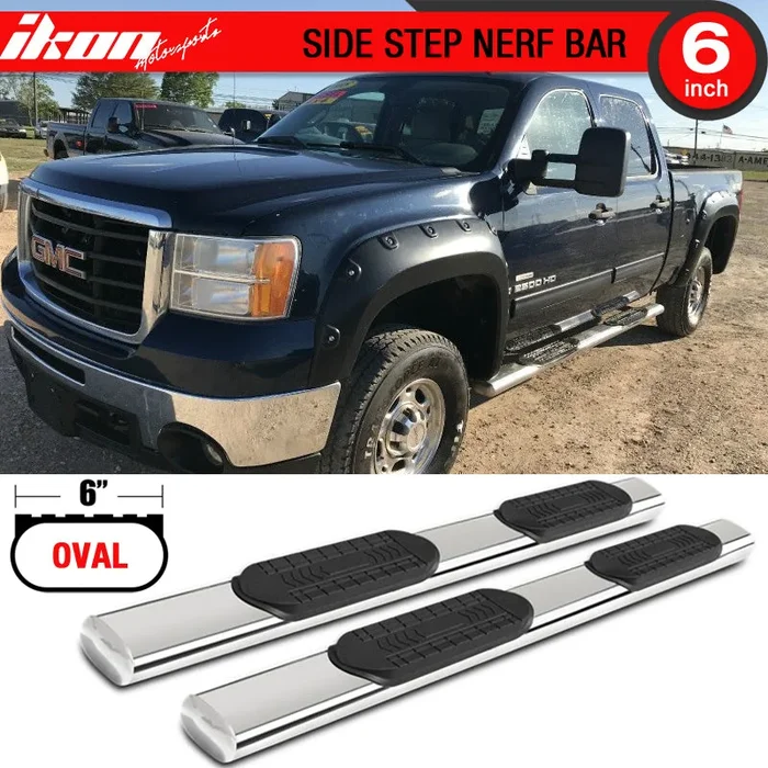 2007-2018 Chevy Silverado GMC Sierra 1500 Crew Cab 6″ Running Boards