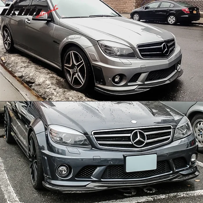 2008-2011 Benz C Class W204 GH Style Front Bumper Lip Carbon Fiber