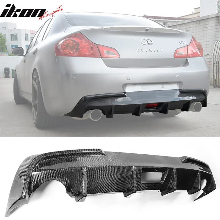 2010-2013 Infiniti G37 V36 JC Rear Bumper Lip Diffuser Carbon Fiber