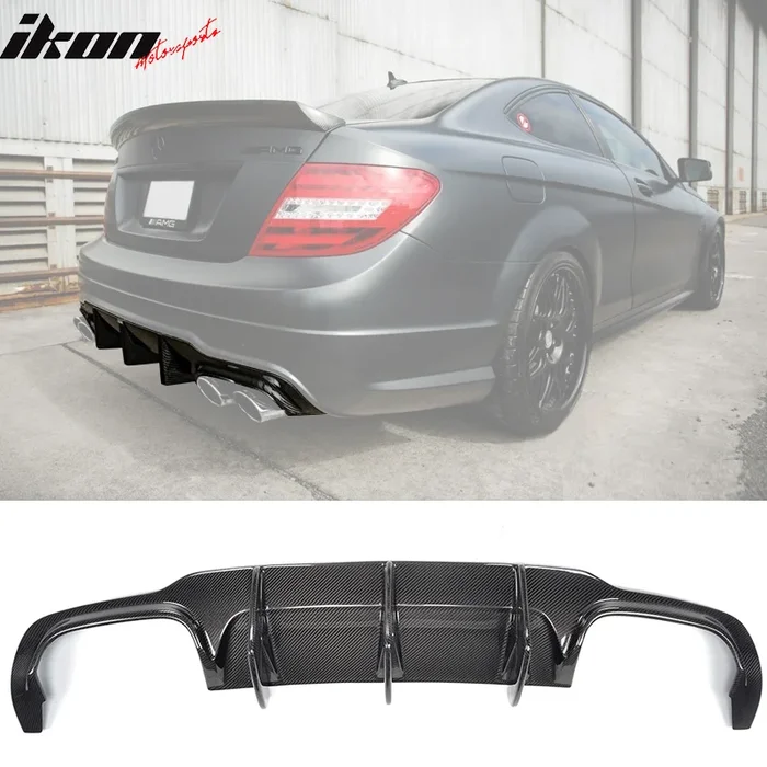 2012-2015 Benz W204 C63 AMG Style Rear Bumper Diffuser Carbon Fiber