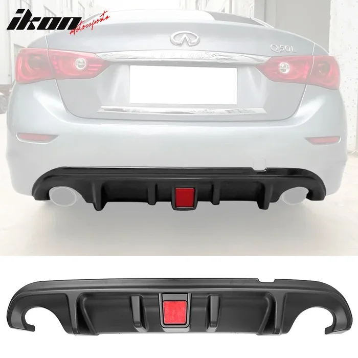 2014-2017 Infiniti Q50 LED Light Rear Bumper Diffuser PP