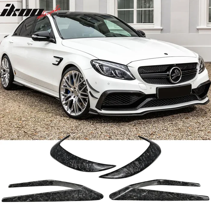 2015-2018 Bnez C-Class W205 Front + Rear Side Vents Spoiler Forged CF
