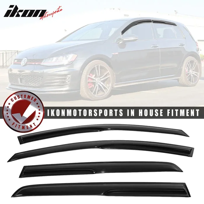 2015-2019 Volkswagen VW Golf MK7 Window Visor Mugen Style Smoke Tinted