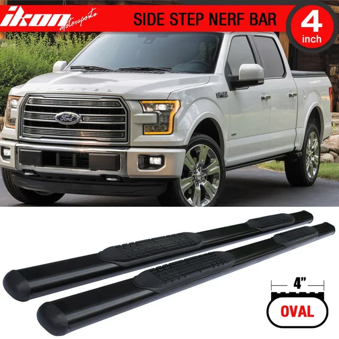 2015-2022 Ford F150 Super Crew Cab 4” Side Running Boards Stainless