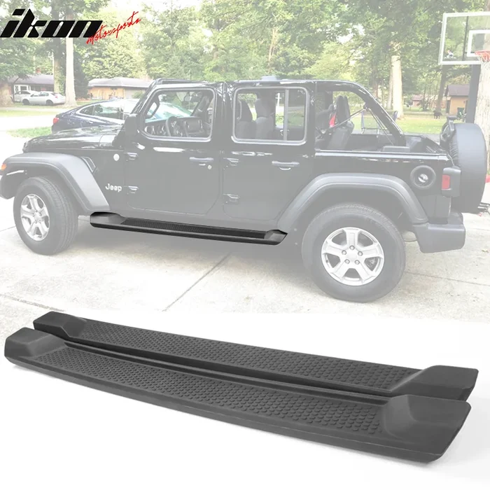 2018-2025 Jeep Wrangler JL 4-Door OE Textured Black Running Boards ABS