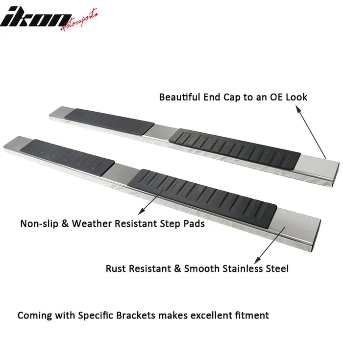 2019-2022 Chevy Silverado Sierra Double Cab 6in SS Side Step Nerf Bars