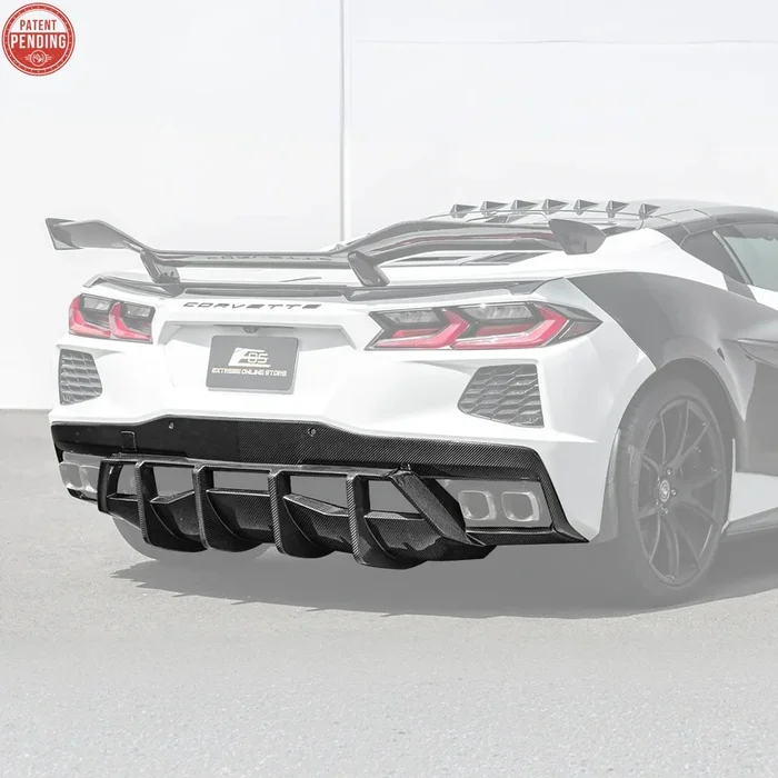 2020-Up Corvette C8 Rear Bumper Diffuser Quad Exit