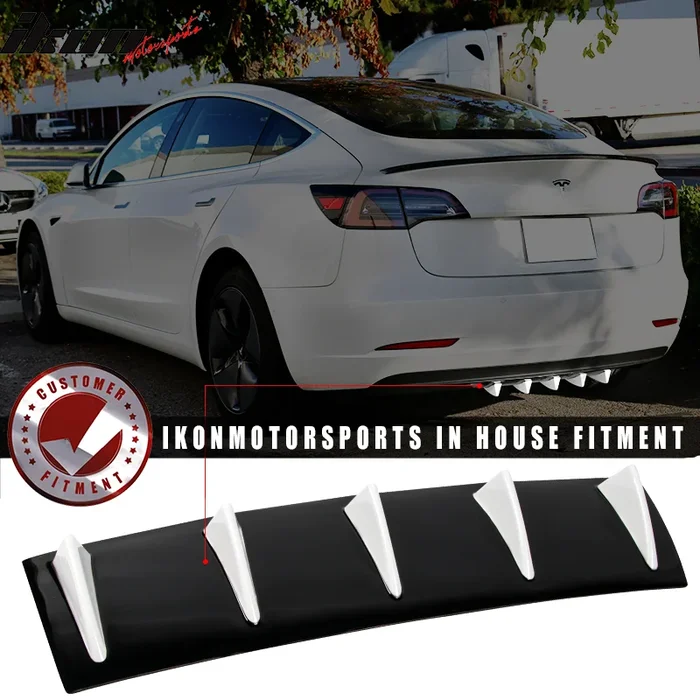 23″ x 6″ Universal Rear Bumper Diffuser Lip 5 Shark Fins Under