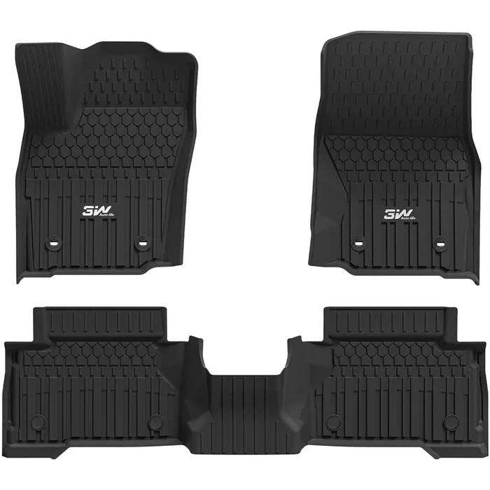3W Custom Floor Mats Fit Toyota Tacoma Hybrid 2024-2025 Thorex™ All Weather Protection (Double Cab)