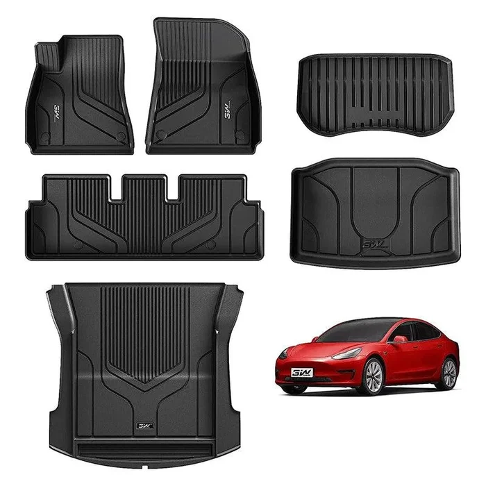 3W Tesla Model 3 2021-2023 Custom Floor Mats / Trunk Mats Thorex™ All-Weather Protection