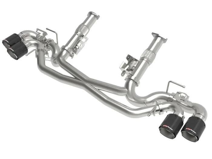 aFe Power 2020-2024 Chevrolet Corvette C8 V8-6.2L MACH Force-Xp 304 Stainless Steel Cat-Back Exhaust w/o Muffler Carbon Fiber (w/ NPP)