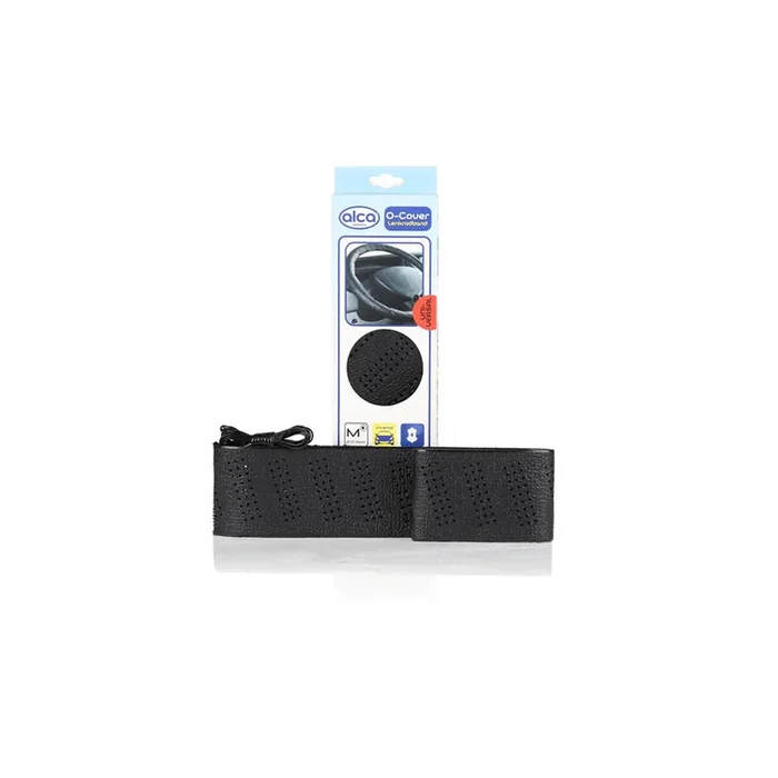 ALCA 598500 Steering wheel cover Black, Ø 37-39cm, Leatherette, PP (Polypropylene), lace up