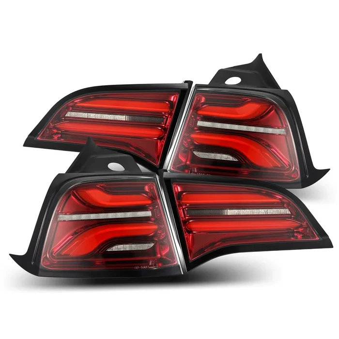 AlphaRex PRO-Series LED Tail Lights Red Smoke For 20-22 Tesla Model Y Owners (With Stock Amber Turn Signal)