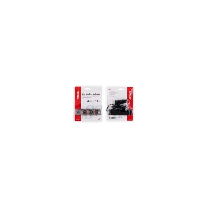 AMiO SOC4 01031 Cigarette lighter splitter 12, 24V, with pipe,