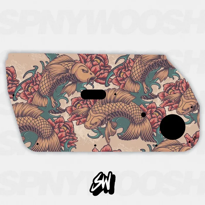 Antique Koi Door Card Vinyl Design
