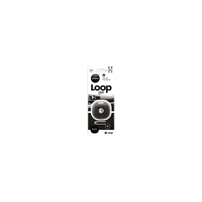AROMA CAR Black, Loop gel A63113 Car air freshener Blister Pack