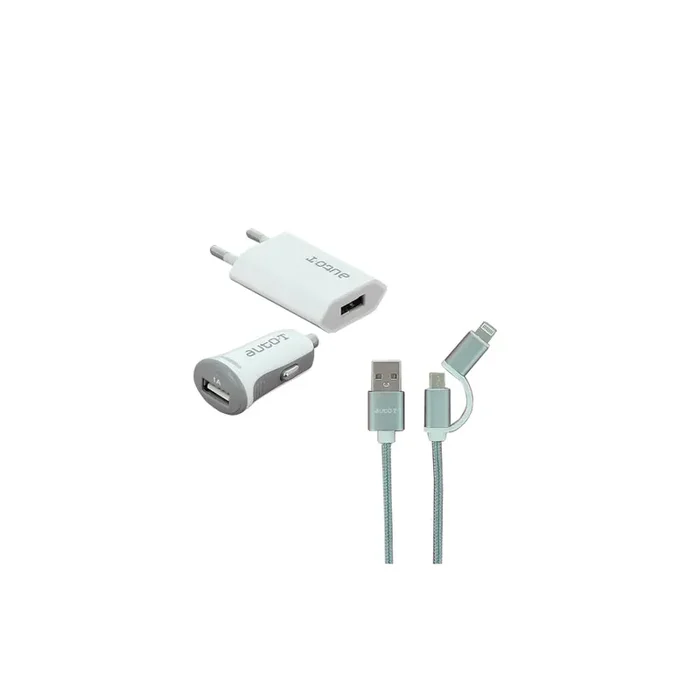 AUTO-T 540205 In-car charger 1m, Number of inlets/outlets 2x USB, Lightning, micro USB