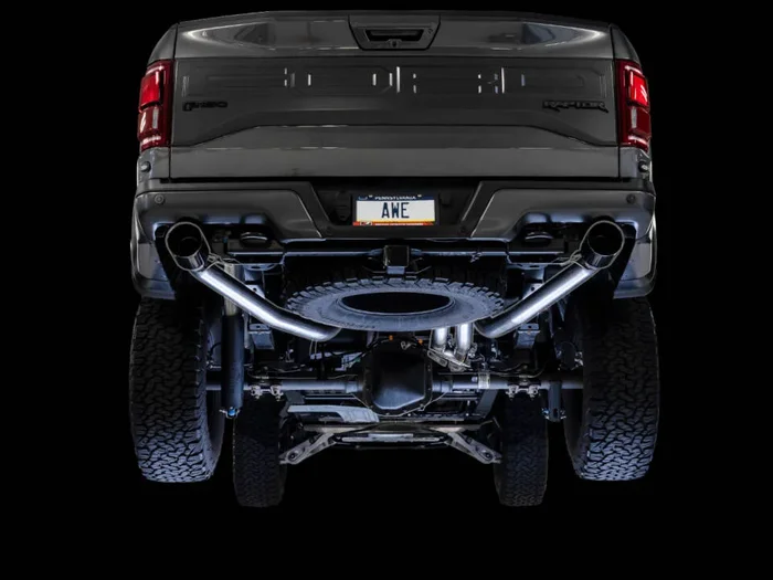 AWE 2017-2020 Ford Raptor 0 FG Cat-Back Exhaust 5″ Diamond Black Tips