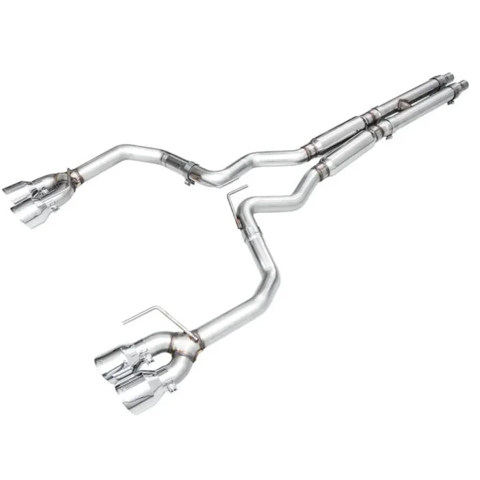 AWE 2024 Ford Mustang GT S650 Track Edition Exhaust – Quad Tips – Chrome