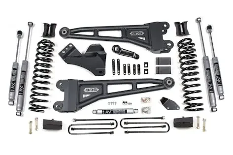 BDS Suspension BDS1934H 2005-2007 Ford F250/F350 4wd 4″ Radius Arm Suspension Lift Kit, 3″ Rear Lift, B