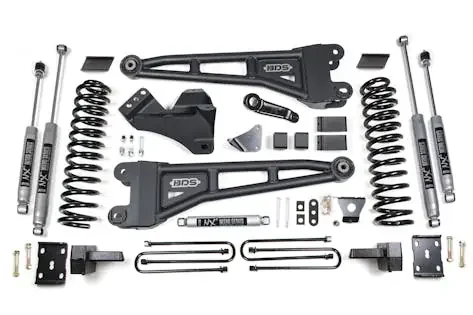 BDS Suspension BDS1946H 2005-2007 Ford F250/F350 4wd 6″ Radius Arm Suspension Lift Kit, 4.5″ Rear Lift,