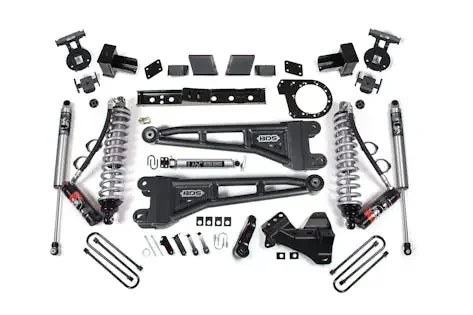 BDS Suspension BDS2259PPS 2023-2026 Ford F250/F350 SRW 4wd 7″ Radius Arm Suspension Lift Kit, 6″ Rear, Lea