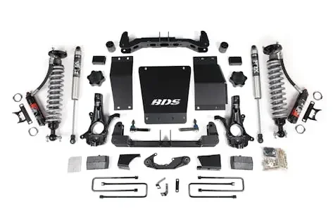 BDS Suspension BDS715PES 2014-2018 GM 1500 4wd 4″ Suspension Lift Kit, Cast Steel, 3.5″ Rear, Leaf Spring