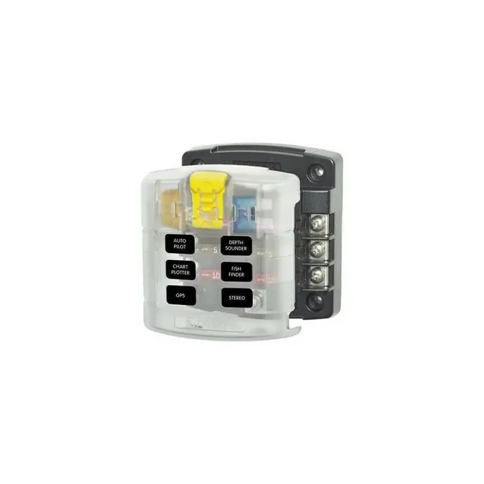 Blue Sea Systems Fuse Block ST-Blade 6 Circuits with Grounding/cvr – 5025B-BSS