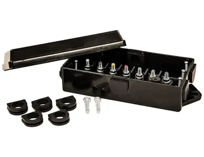 Buyers Products Company 5601101 Abs Electrical Junction Box With 7 Color Coded Terminals