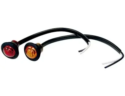 Buyers Products Company 5627517 .75 Inch Round Marker Clearance Lights – 3 Led Red With Stripped Leads-Retailed