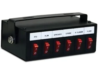 Buyers Products Company 6391106 6 Function Backlit Pre-Wired Switch Box Fused With Relay And Circuit Breaker