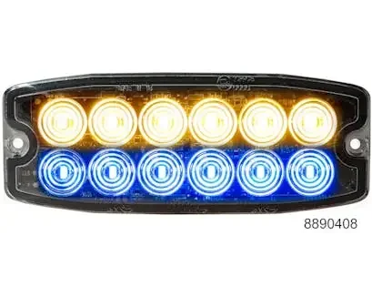 Buyers Products Company 8890408 Amber/Blue Dual Row Ultra Thin 5 Inch Led Strobe Light