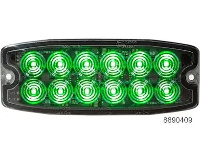 Buyers Products Company 8890409 Green Dual Row Ultra Thin 5 Inch Led Strobe Light