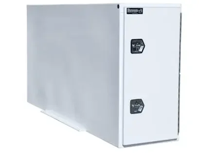 Buyers Products Company BP964824W White Steel Straight Side Backpack Truck Box – T-Handle Latch