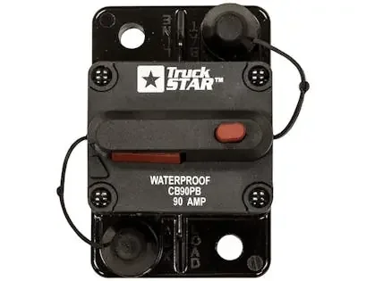Buyers Products Company CB90PB 90 Amp Circuit Breaker With Manual Push-To-Trip Reset