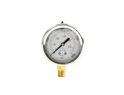 Buyers Products Company HPGS4 Silicone Filled Pressure Gauge – Stem Mount 0-4,000 Psi