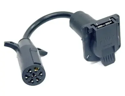 Buyers Products Company TC1077P 7-Way Round To 7-Way Flat Trailer Connector Adapter – Prewired 3 Inch Connection