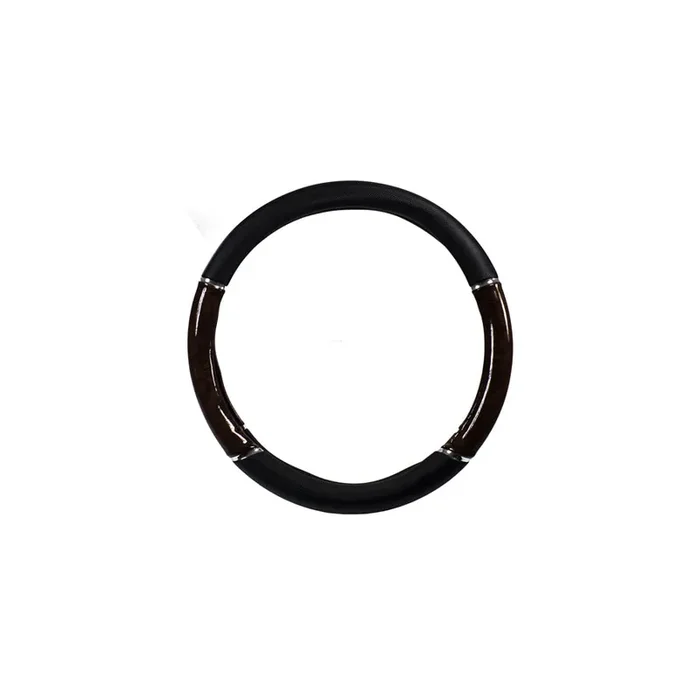 Carlinea 163538 Steering wheel cover Black, Brown, Ø 37-38cm, wood effect