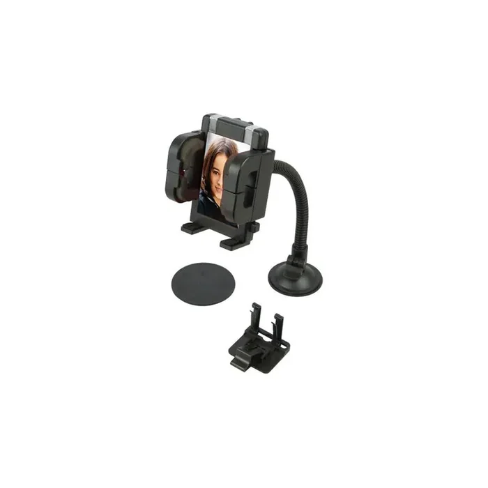 CARPOINT 0510045 Car phone holder 40-120 mm, flexible arm, with ball joint, windscreen, with adhesive film, universal
