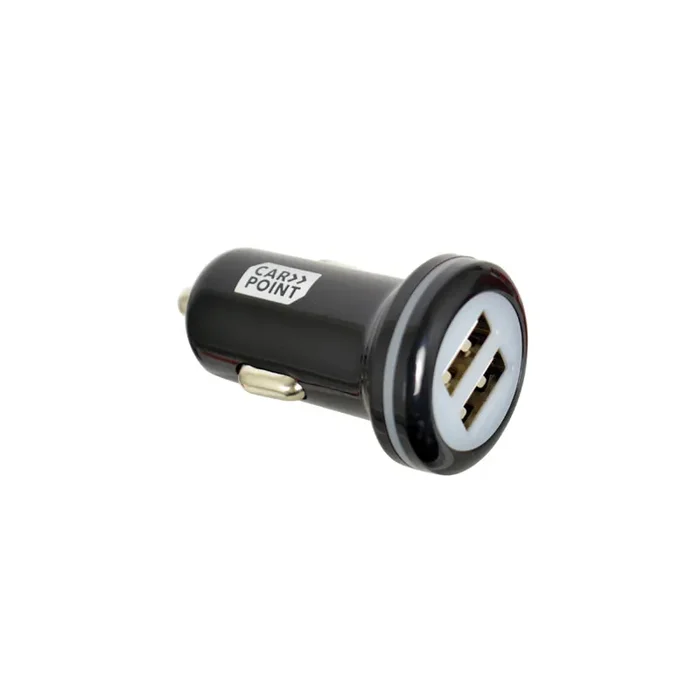 CARPOINT 0517009 In-car charger 12, 24V, Number of inlets/outlets 2 USB, Black