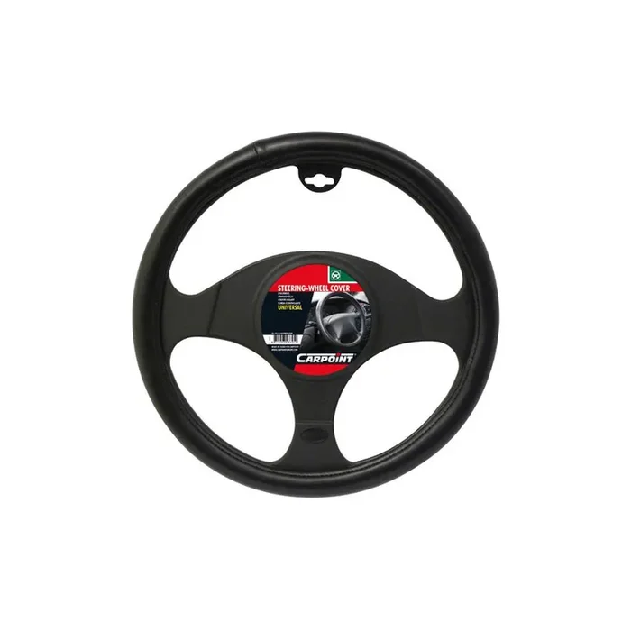 CARPOINT 2510103 Steering wheel cover Black, Ø 37-39cm, PVC