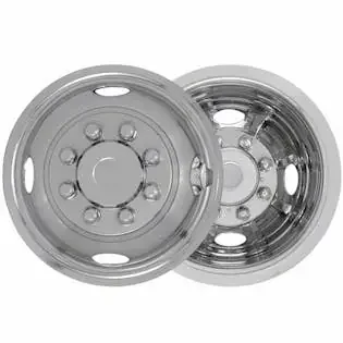 Coast to Coast International IWCN816X 16 In Wheels Front And Rear Stainless Push On 8 Lug 4 Hand Hole Wheels Set Of 4