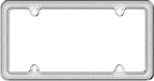 Cruiser Accessories 17533 Glitz License Plate Frame (Chrome, Silver, Clear)