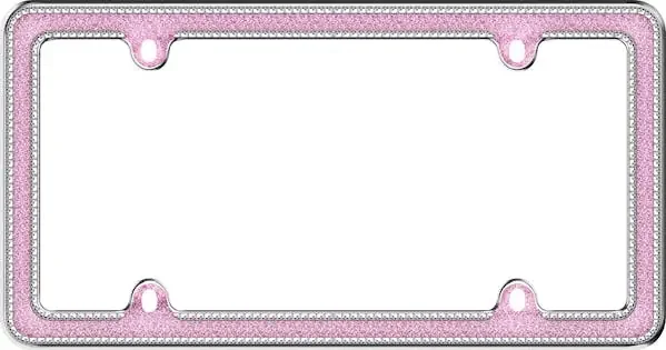 Cruiser Accessories 17536 Glitz License Plate Frame (Chrome, Pink, Clear)