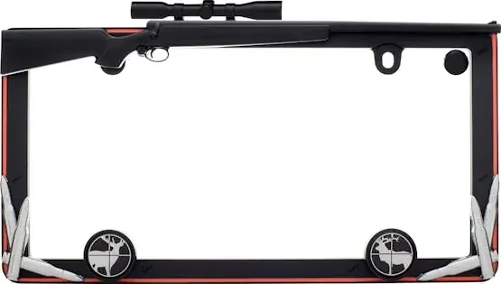 Cruiser Accessories 19656 Hunting License Plate Frame (Matte Black, Orange)