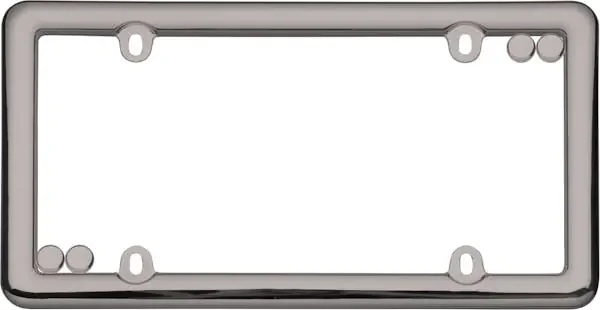Cruiser Accessories 20680 Nouveau License Plate Frame (Black Chrome) with Fastener Caps