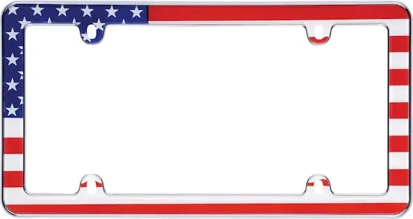 Cruiser Accessories 23003 USA Flag License Plate Frame (Chrome)